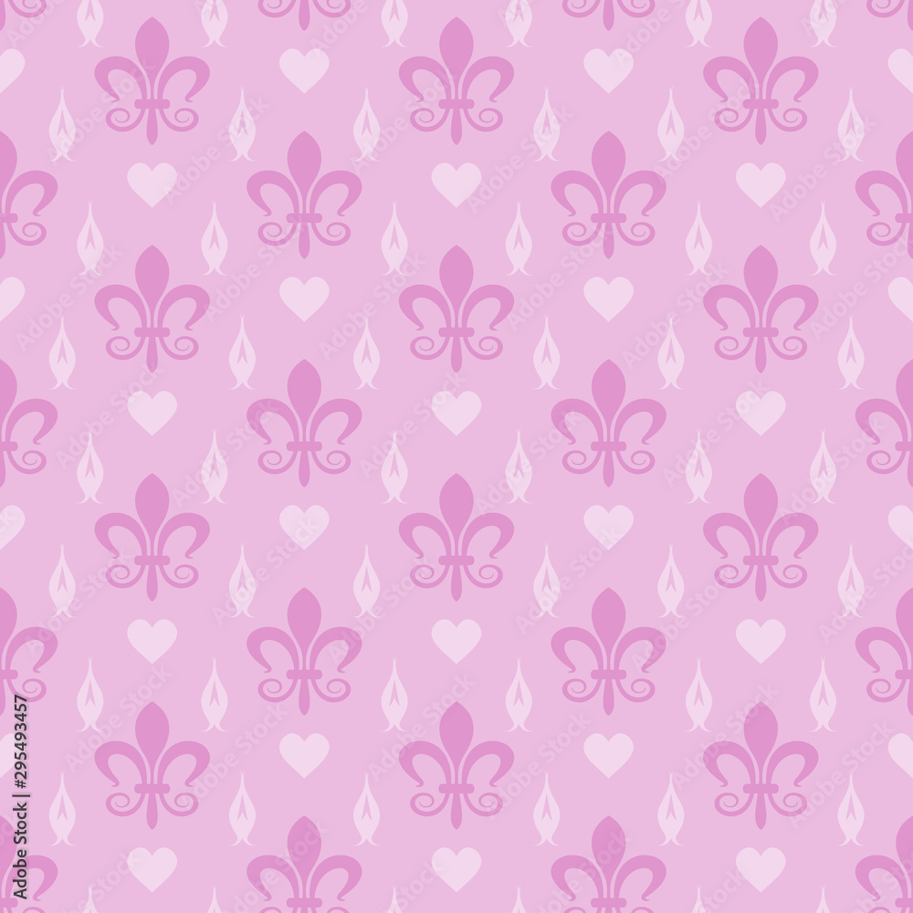 Pink background wallpaper. Seamless pattern in style retro. Template for your graphic design. Vector image