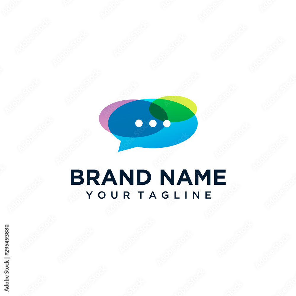 Chat logo design with colorful style Chat logo design with colorful style