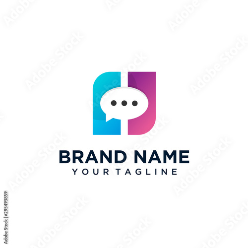 Chat logo design with colorful style