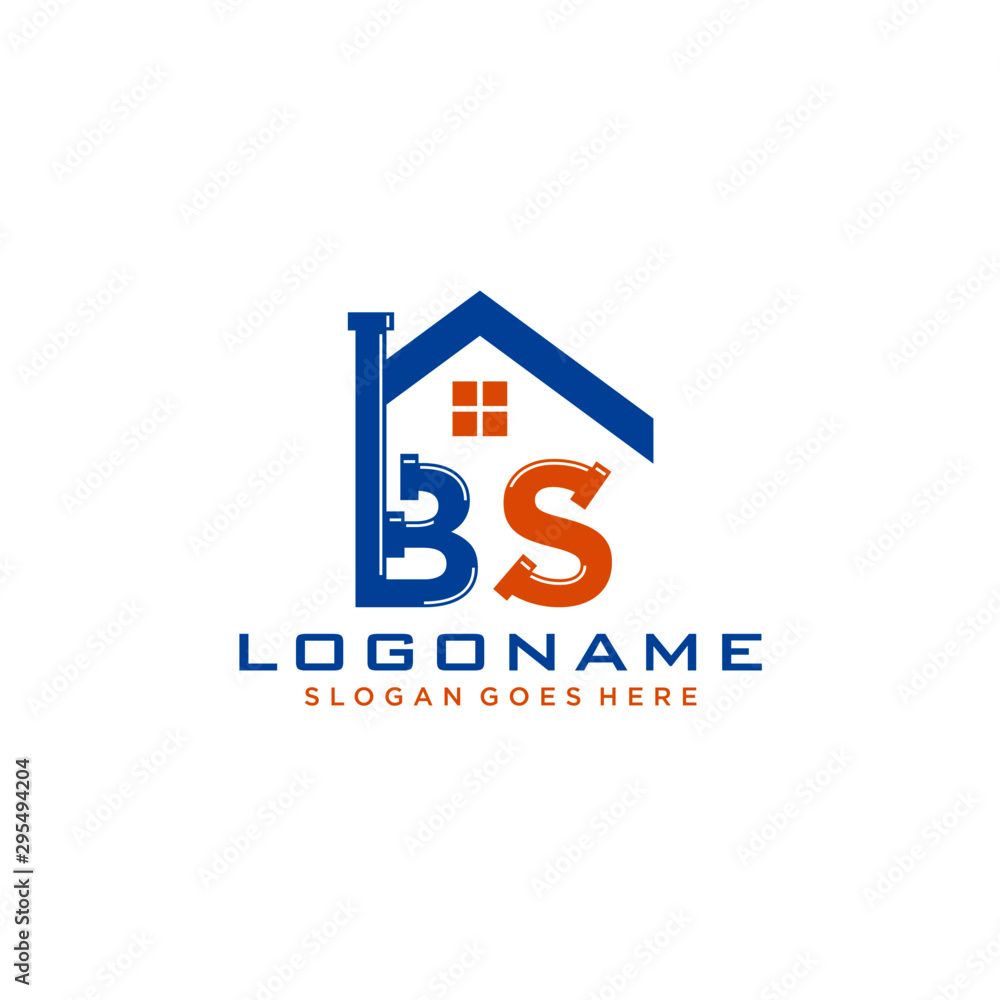 BS Initial for Plumbing Service logo icon vector BS Initial for Plumbing Service logo icon vector