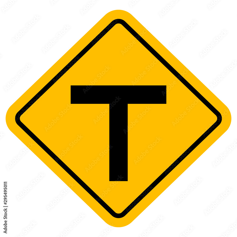 Road traffic sign T-junction vector illustration background Road traffic sign T-junction vector illustration background