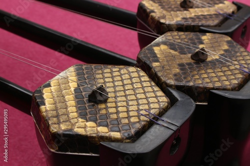 Close up of chinese musical instrument erhu photo