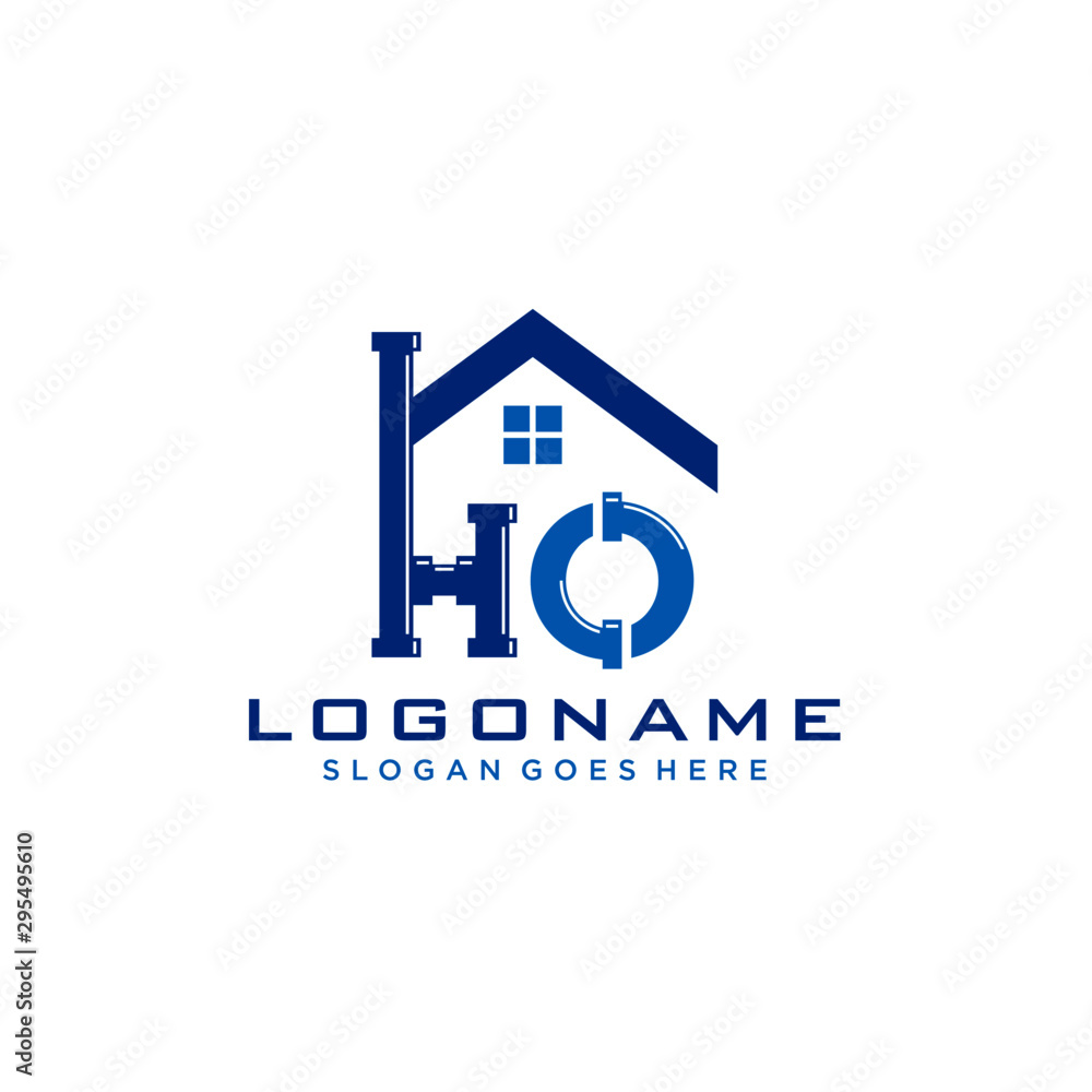 HO Initial for Plumbing Service logo icon vector HO Initial for Plumbing Service logo icon vector
