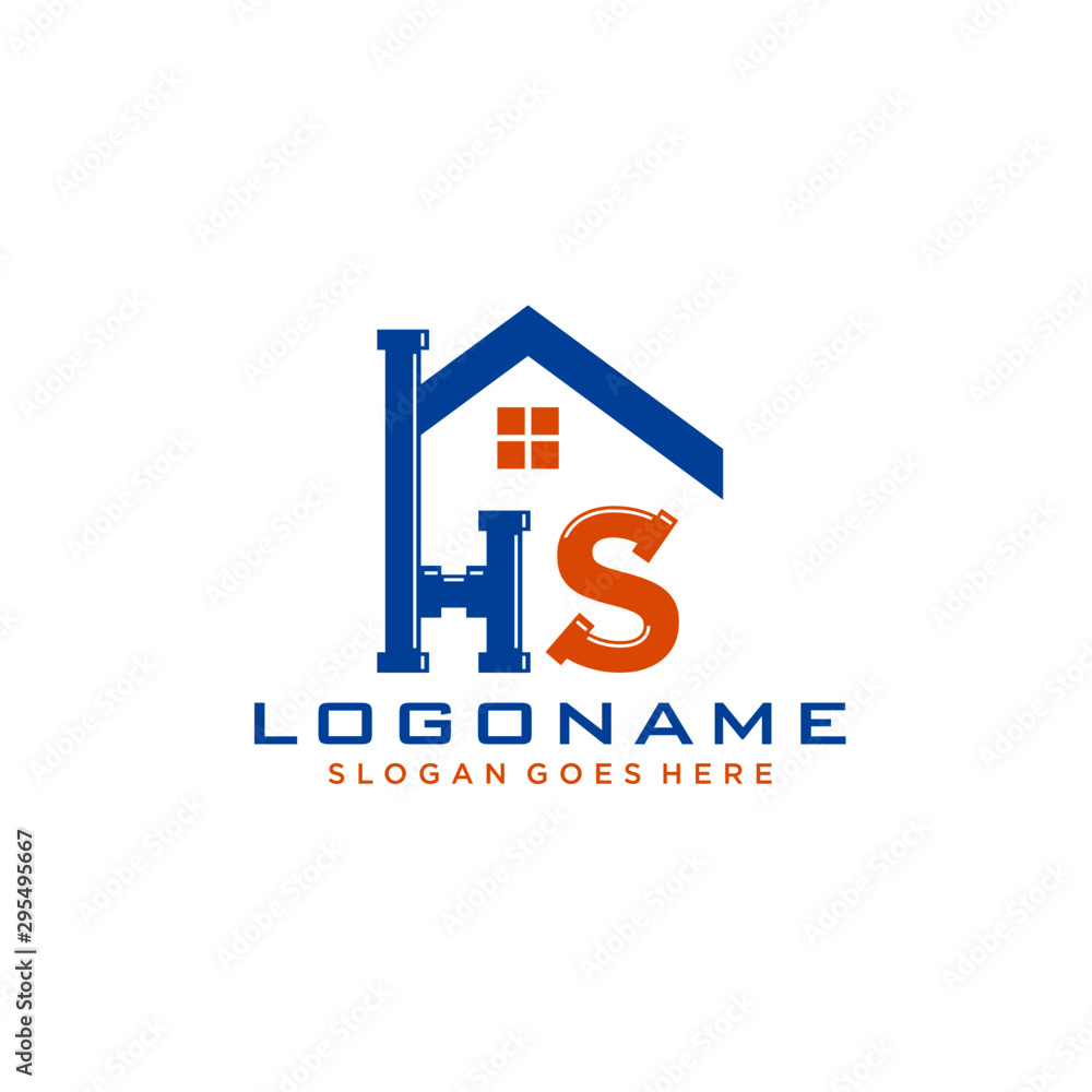 HS Initial for Plumbing Service logo icon vector HS Initial for Plumbing Service logo icon vector