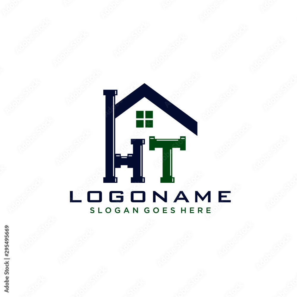 HT Initial for Plumbing Service logo icon vector HT Initial for Plumbing Service logo icon vector