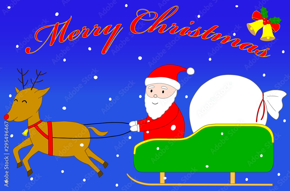 ソリに乗ったサンタ 3 Stock Vector Adobe Stock