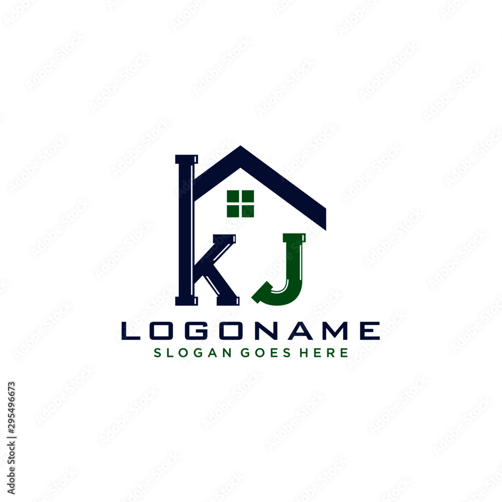 KJ Initial for Plumbing Service logo icon vector KJ Initial for Plumbing Service logo icon vector