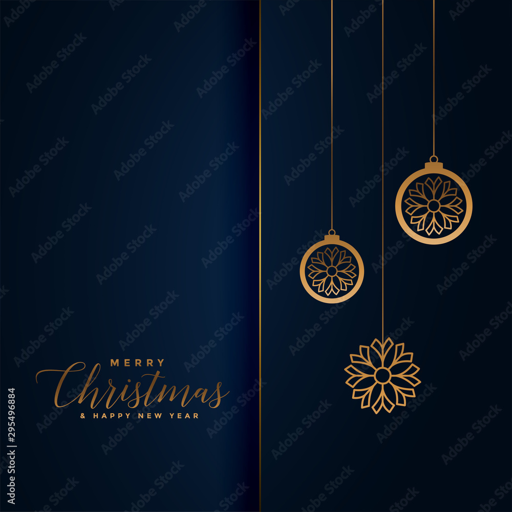 premium christmas festival greeting in royal blue and gold color