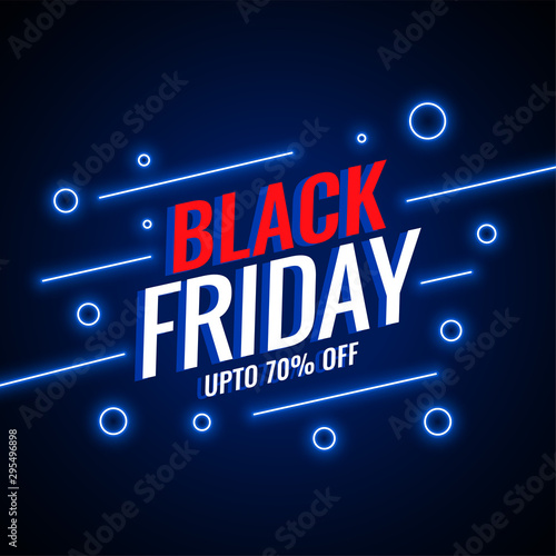 black friday sale neon style background design