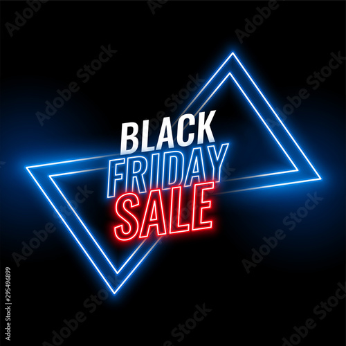black friday neon sale banner design background