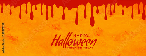 scary halloween banner design with blood drips