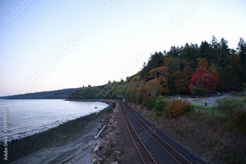 Train tracks near the sound 