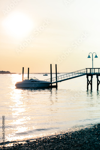 Docked Boat during Sunset