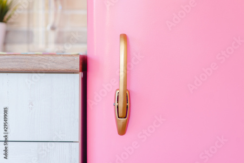 Pink fifty year old refrigerator
