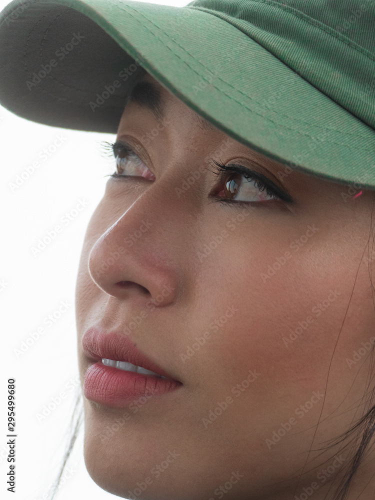 portrait of young woman in a hat portrait of young woman in a hat
