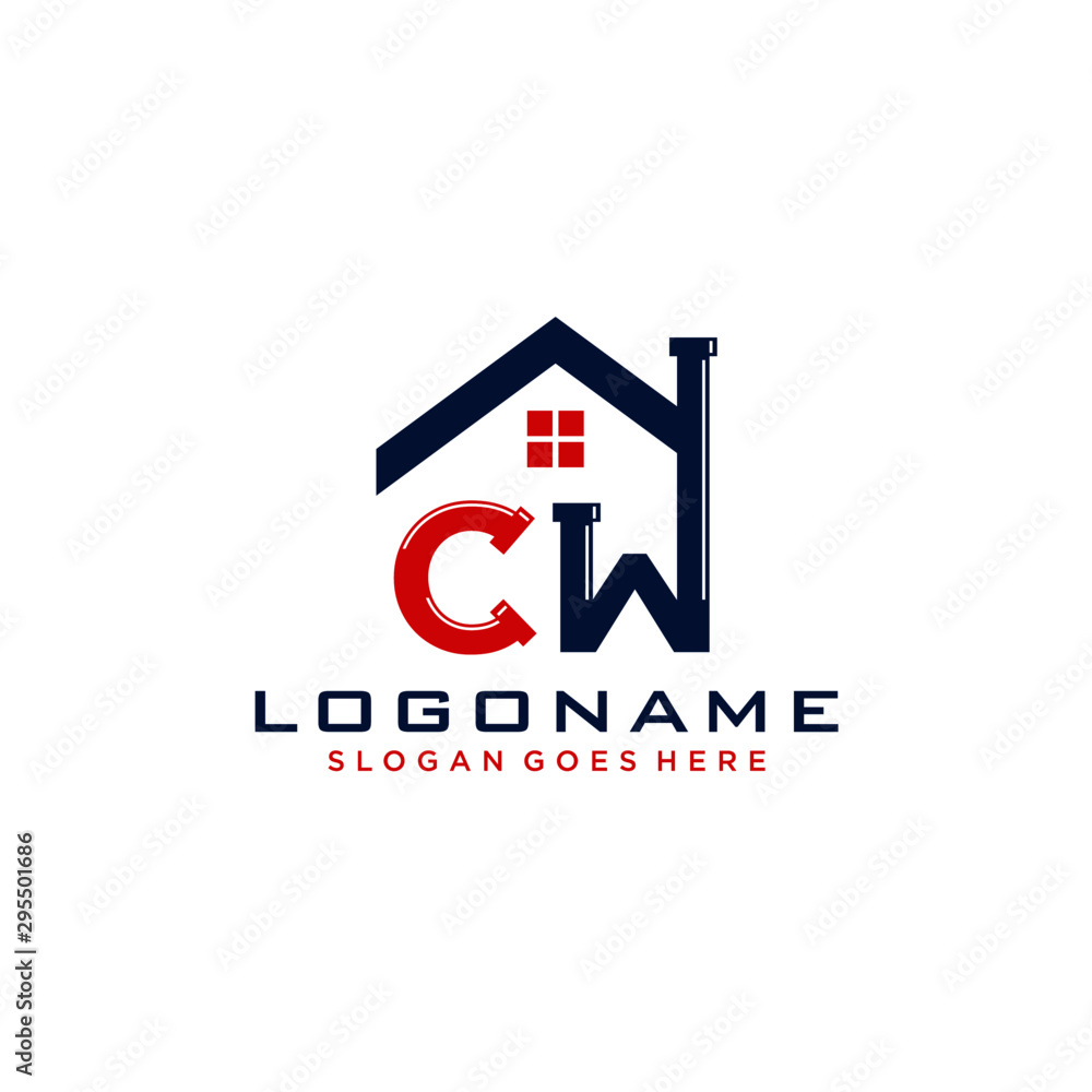 CW Initial for Plumbing Service logo icon vector CW Initial for Plumbing Service logo icon vector