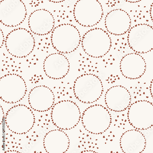 Imitation terrazzo, circles of abstract shapes. Seamless background, surface design.
