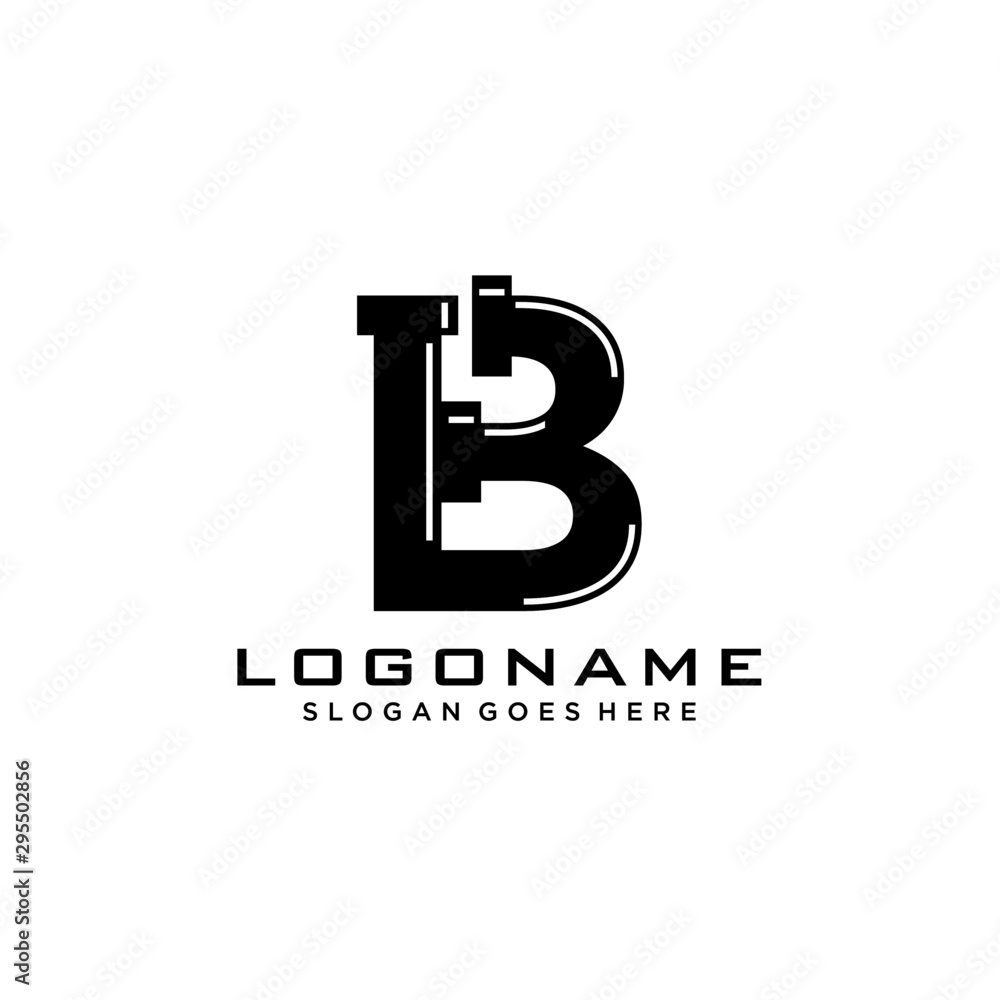 Obraz premium B Initial for Plumbing Service logo icon vector