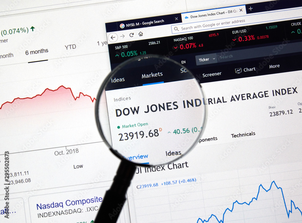 Dow Jones Industrial Average DJI foto de Stock | Adobe Stock