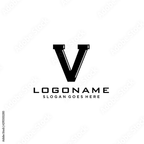 V Initial for Plumbing Service logo icon vector
