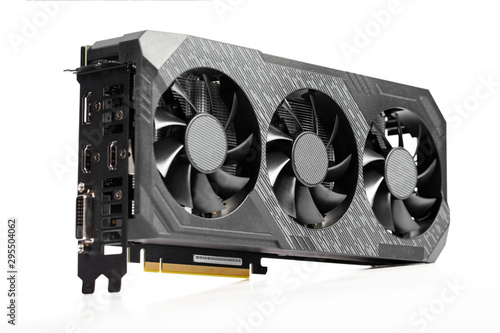 Fotografía Game graphics card isolated on white background.