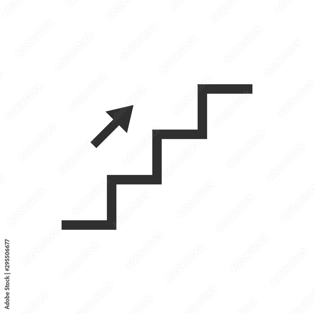 Stairs up icon isolated on white background. Vector illustration. Stairs up icon isolated on white background. Vector illustration.