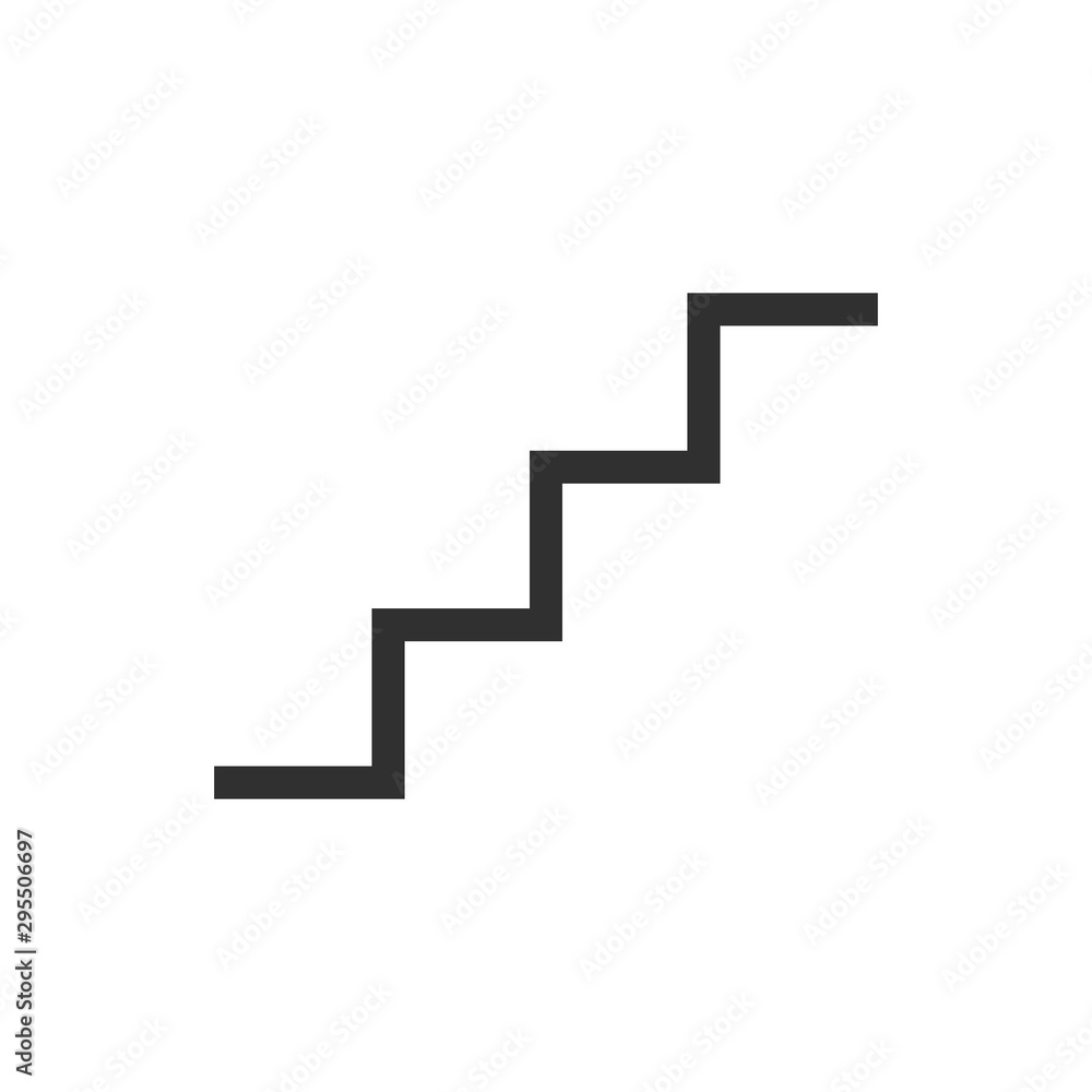 Stairs up icon isolated on white background. Vector illustration.