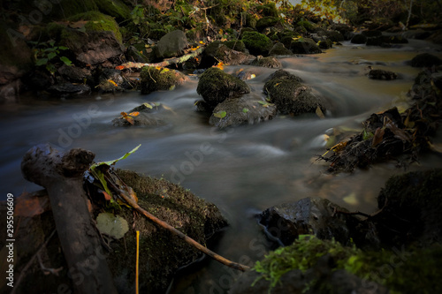 Flowing water in the river