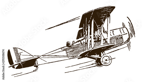 Fast ascending classic single-engine biplane