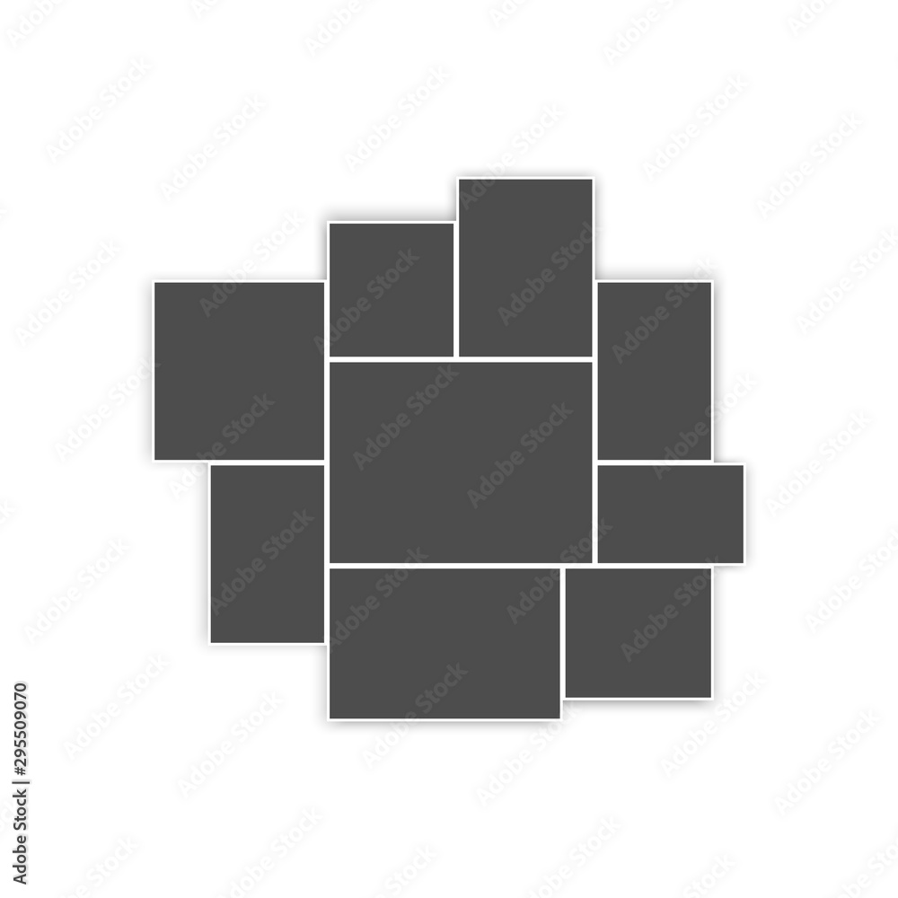 Templates collage nine frames for photos and pictures, photo collage, photo puzzle. Vector Mood Board Branding Presentation isolated on white background. Templates collage nine frames for photos and pictures, photo collage, photo puzzle. Vector Mood Board Branding Presentation isolated on white background.