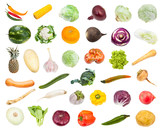 collection of various fresh vegetables isolated