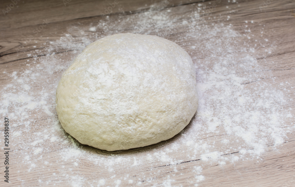 Dough with flour on board Dough with flour on board