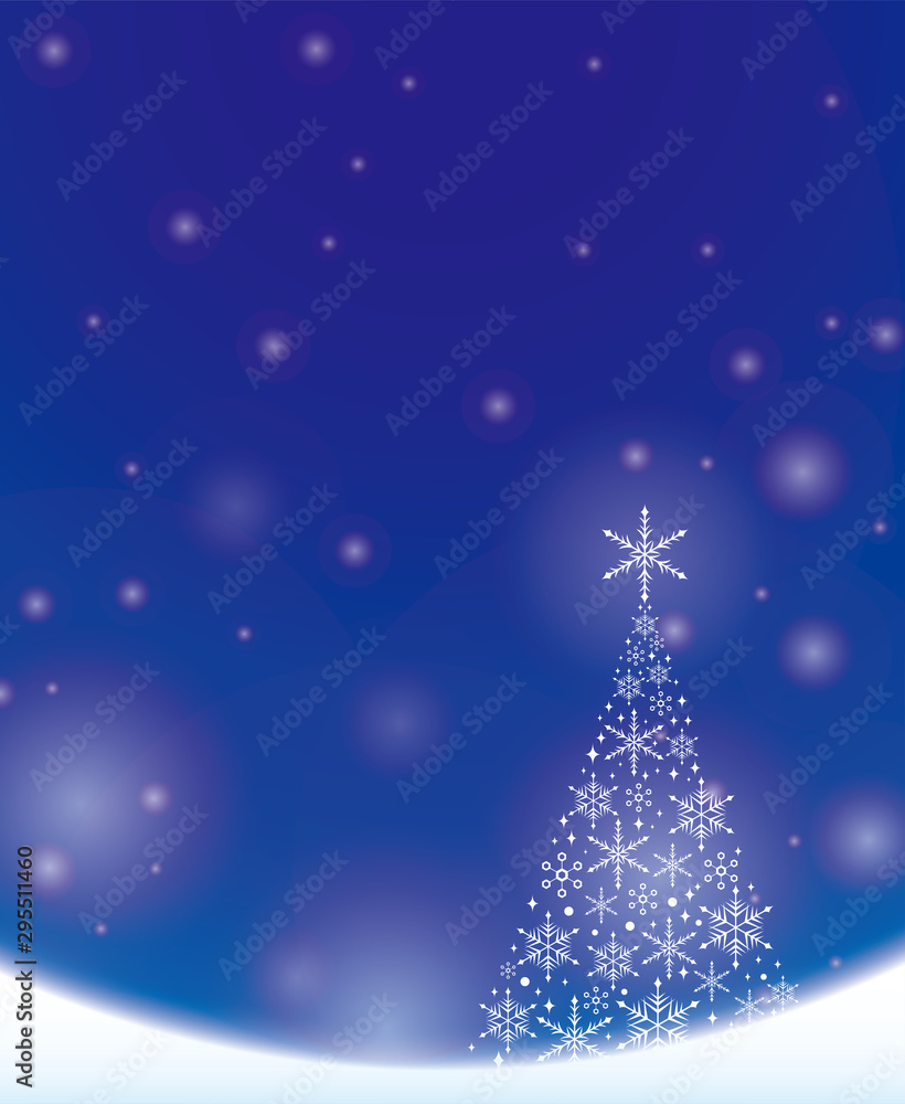 クリスマス　雪の結晶　ツリー　メッセージカード　　クリスマス　雪の結晶　ツリー　メッセージカード　　