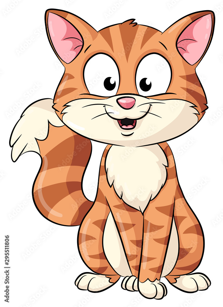 Fototapeta premium Niedliche sitzende Katze - Vektor-Illustration
