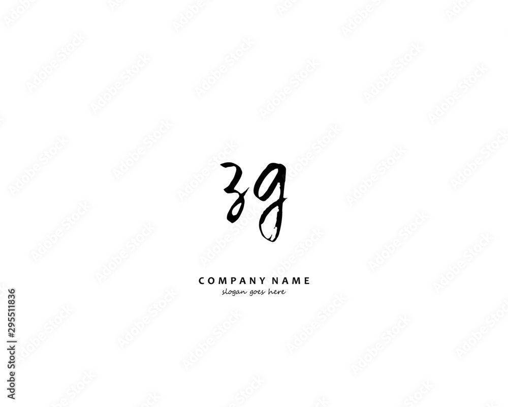 ZG Initial handwriting logo vector ZG Initial handwriting logo vector