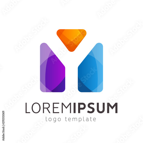 Abstract Y letter logotype design. modern 3d logo symbol. vector icon