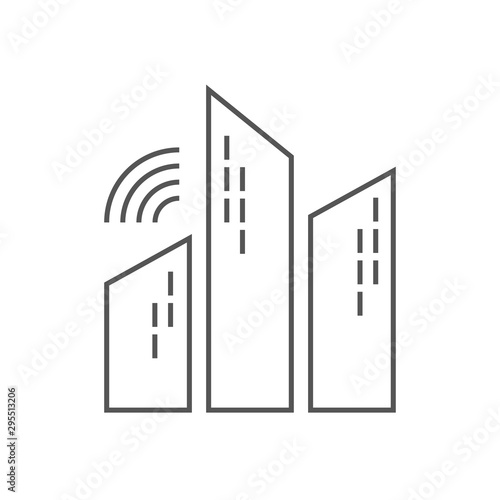 The concept of smart city. The development of the Internet of things. Line icon for web sites and applications. EPS 10
