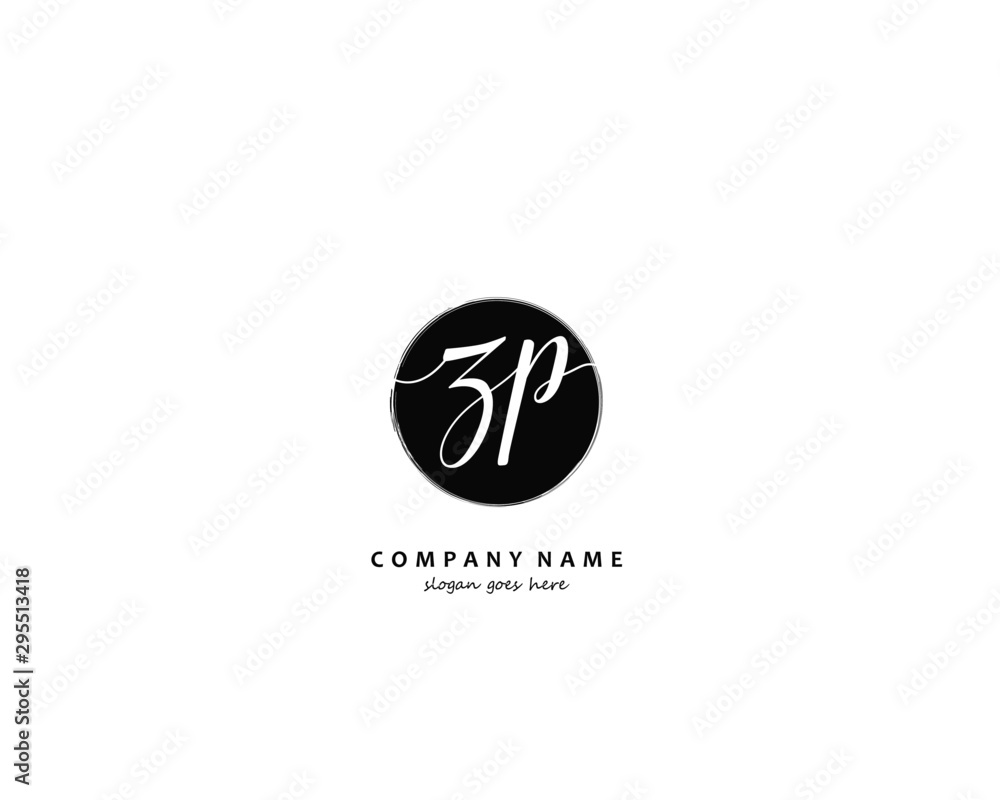 ZP Initial handwriting logo vector ZP Initial handwriting logo vector