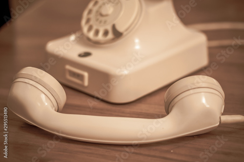 Vintage telephone with rotary dialer