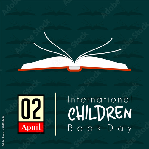 International Chidren's Book Day on 2 April with open book cartoon vector design