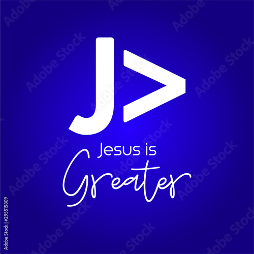 Jesus is greater typography design - VECTOR