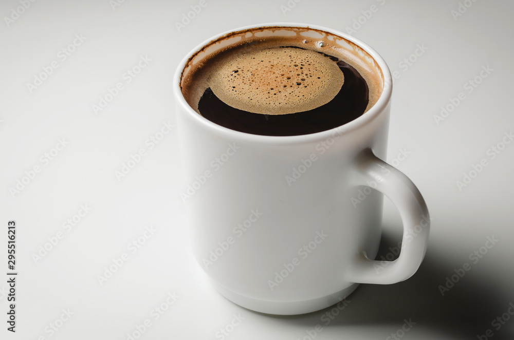 Fototapeta premium Coffee cup, coffee Foam isolated on white background with clipping path