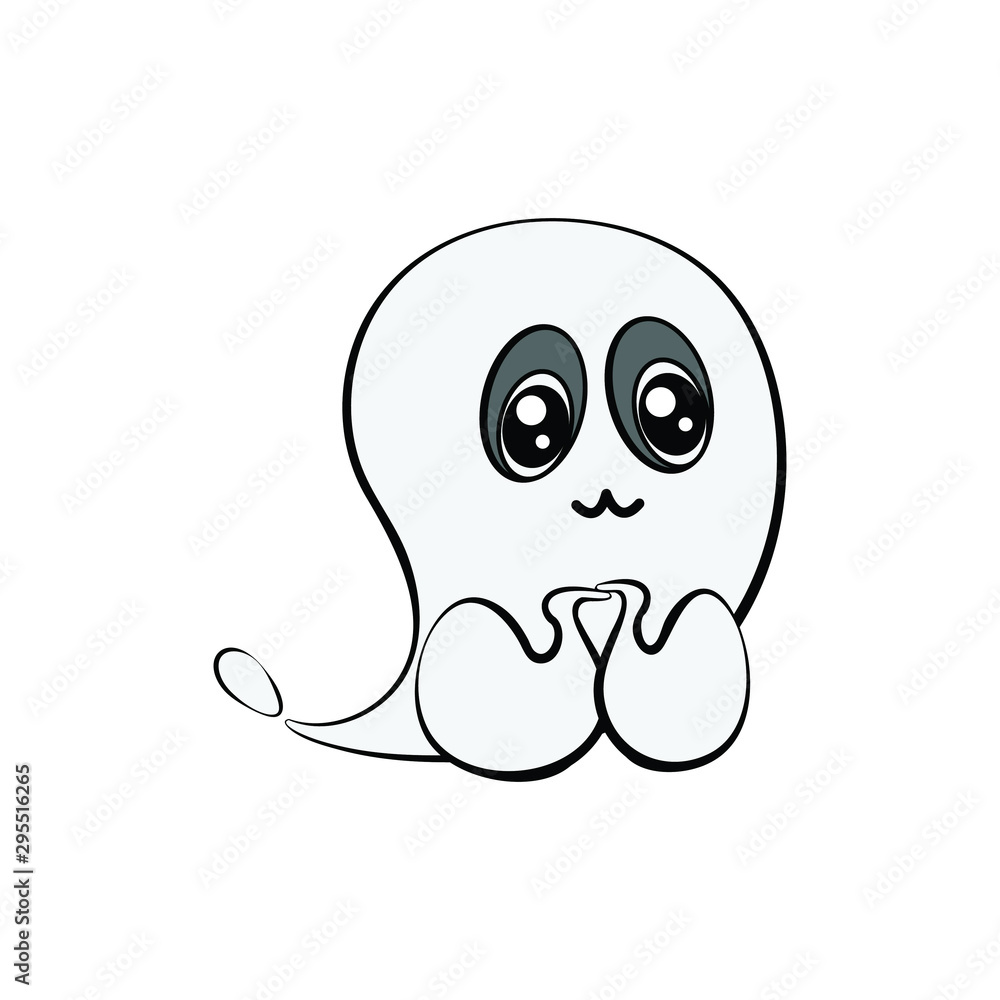 Lovely ghost. The icon. Vector illustration. Lovely ghost. The icon. Vector illustration.