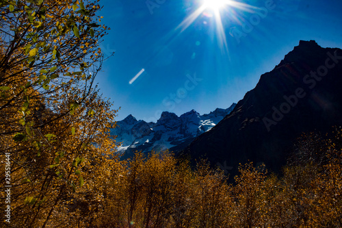 sunset in mountains