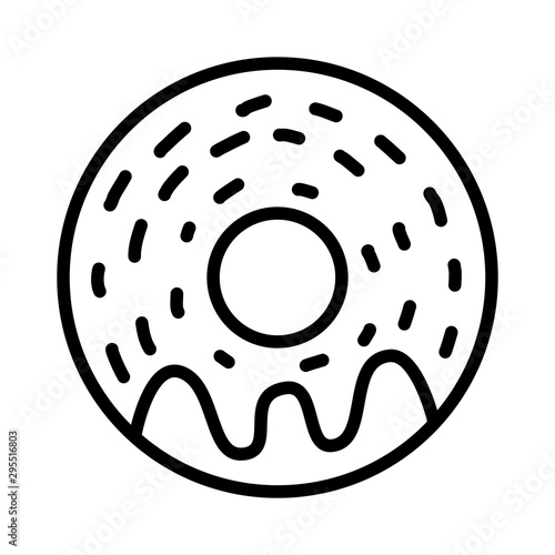 Donut icon vector isolated on white background.