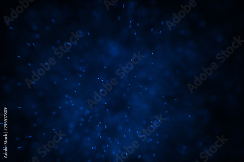 Flowing and glowing particles with dark background  3d rendering