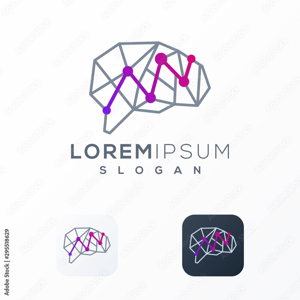 Fototapeta premium brain connect logo design ready to use