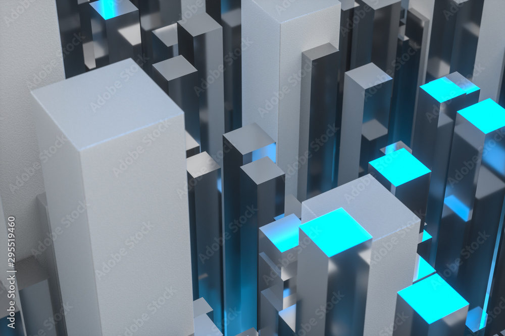 technical scene made up of repetitive columns, 3d rendering technical scene made up of repetitive columns, 3d rendering