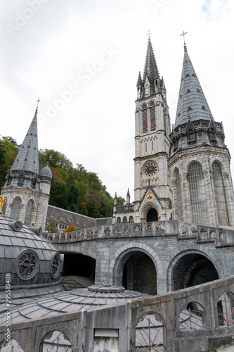 View of the Basilica of Lourdes in France