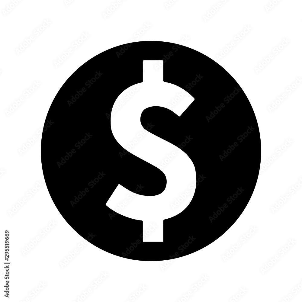 Dollar sign icon in a black circle Dollar sign icon in a black circle